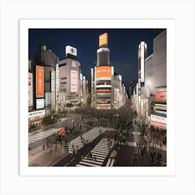 Tokyo At Night Art Print