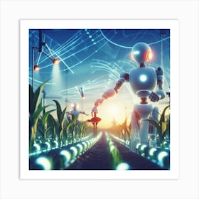 Robots In The Field Art Print