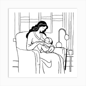 Mother Breastfeeding Her Baby Art Print