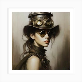 Steampunk Girl Art Print