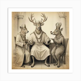 Kings Of Deer Art Print