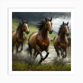 Horses Galloping Art Print