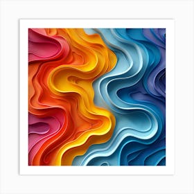 Abstract Colorful Wavy Background 2 Art Print