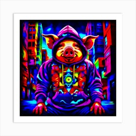 Psychedelic Pig Art Print