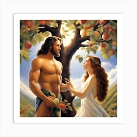 Jesus And The Apple Tree 1 Art Print