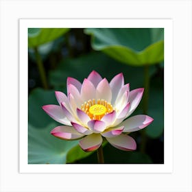 The Life Cycle Of A Lotus Flower In An Egyptian Water Garden 1 Art Print