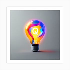 Q Lightbulb Art Print