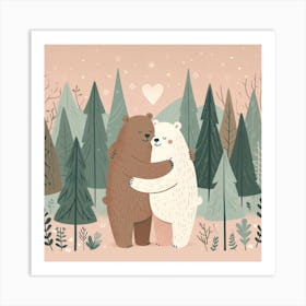 Illustrate, Two Bears 1 Art Print