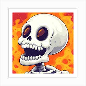 Spooky Halloween Skeleton Emojis Artwork Art Print