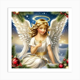 Angel Christmas Art Print