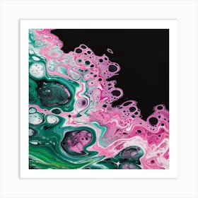 Liquid Pink And Green Art Print