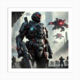 A Sci Fi Depiction Of The Vanguard Commander Ruthless Art Print