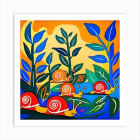 Snails In The Garden Art Print