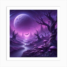 Purple moon 1 Art Print