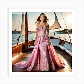 Pink Wedding Dress 1 Art Print