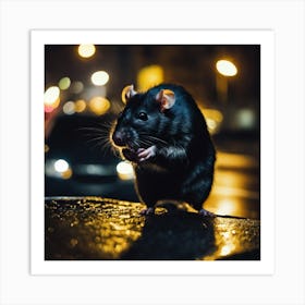 Rat At Night Art Print