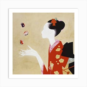 Geisha Woman 1 Art Print