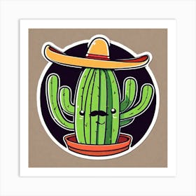 Cactus With Sombrero 4 Art Print