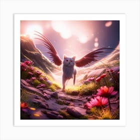 Angel Cat Art Print