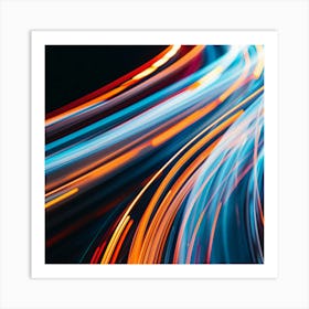 Abstract Light Trails Art Print