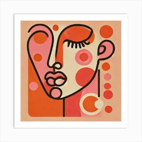 retro woman portrait Art Print