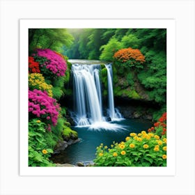 Waterfall In The Forest 24 Art Print