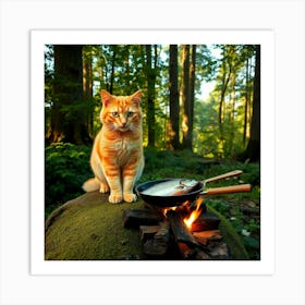 Flux Schnell A Vibrant Orange Tabby Cat With Bright Green Eyes 3 Art Print