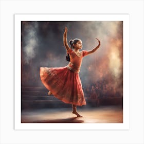 Dancer In A Red Dress Art Print