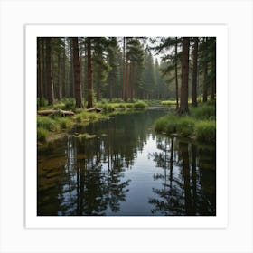 Pond In The Forest 2 Art Print