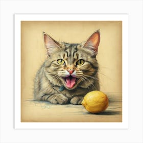 Lemon Cat Art Print