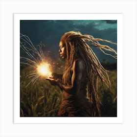 Woman With Dreadlocks 6 Art Print