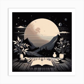 Moonlight In The Woods Art Print