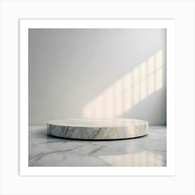 Marble Table In A White Room Art Print