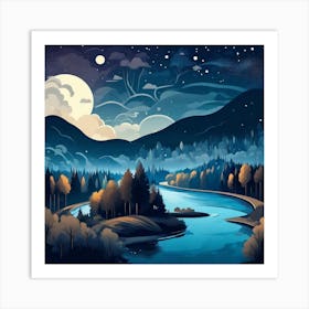 Night Landscape Art Print