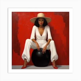 Woman In A Hat 1 Art Print