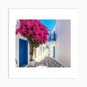 Greek Island Street Art Print