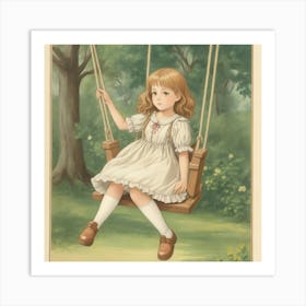 Girl On A Swing Art Print