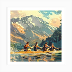 Rowing In The Mountains Art Print