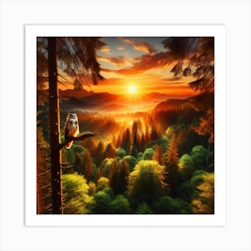 Forest At Sunset Art Print