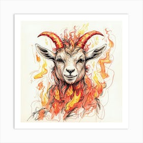 Goat Of Fire 21 Art Print