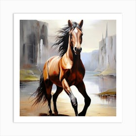 Horse Running Art Print