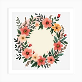 Floral Wreath 9 Art Print