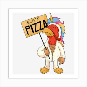 Tukey Unicorn Eat Pizza Thanksgiving Art Print