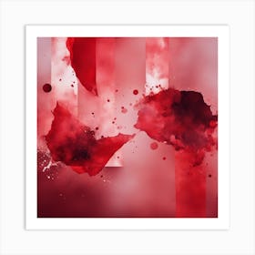Abstract Minimalist Painting That Represents Duality, Mix Between Watercolor And Oil Paint, In Shade (21) Art Print