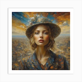 Woman In A Hat 1 Art Print