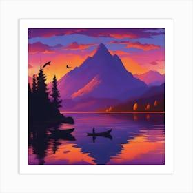 Sunset In The Mountains Art Print