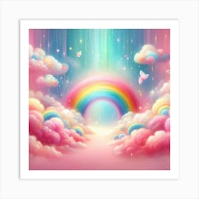 Rainbow And Clouds Art Print