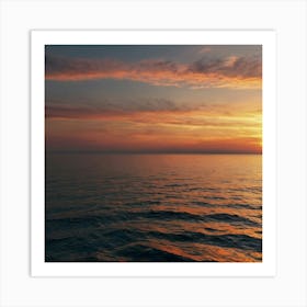 Sunset Over The Ocean 3 Art Print