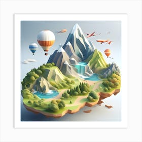 Low Poly Island Art Print