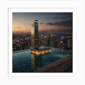 Skyline At Dusk Art Print